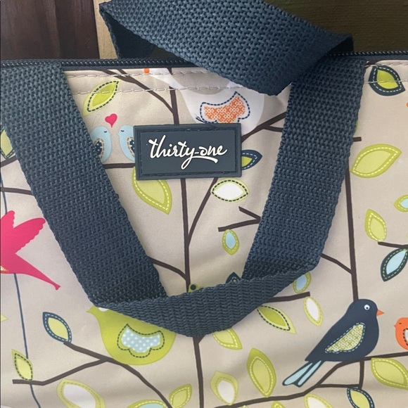 Thirty-One Colorful Bird Print Tote/ lunch bag NWT “Best Tweets” - Picture 2 of 5